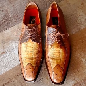 Mezlan Ostrich & Snake Skin Shoes